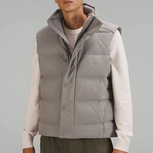 Lululemon Mens‎ Wunder Puff Vest Tech Canvas NWT Sz L Mid Warmth in Gull Gray
